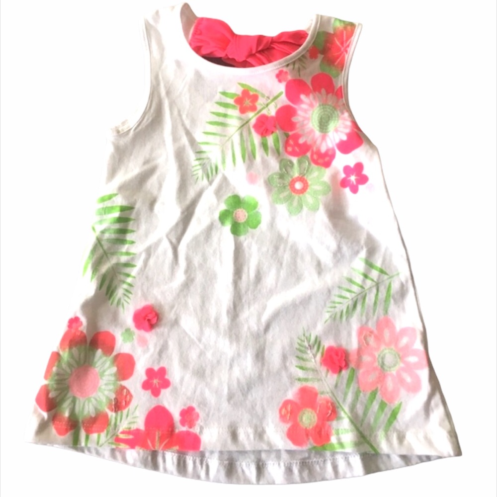 Maggie & Zoe Floral Tank Top, White, Green, Pink